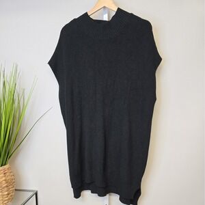 Cyrus Black Mock Neck Sleeveless Sweater Dress Tunic 2X